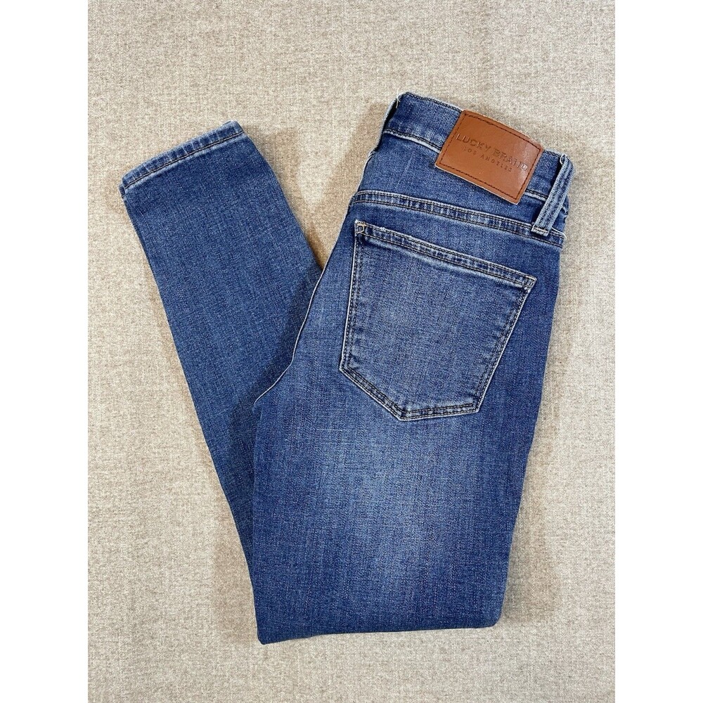 Women's Lucky Brand Mid Rise Ava Skinny Ankle Jeans 2/26 Blue Denim